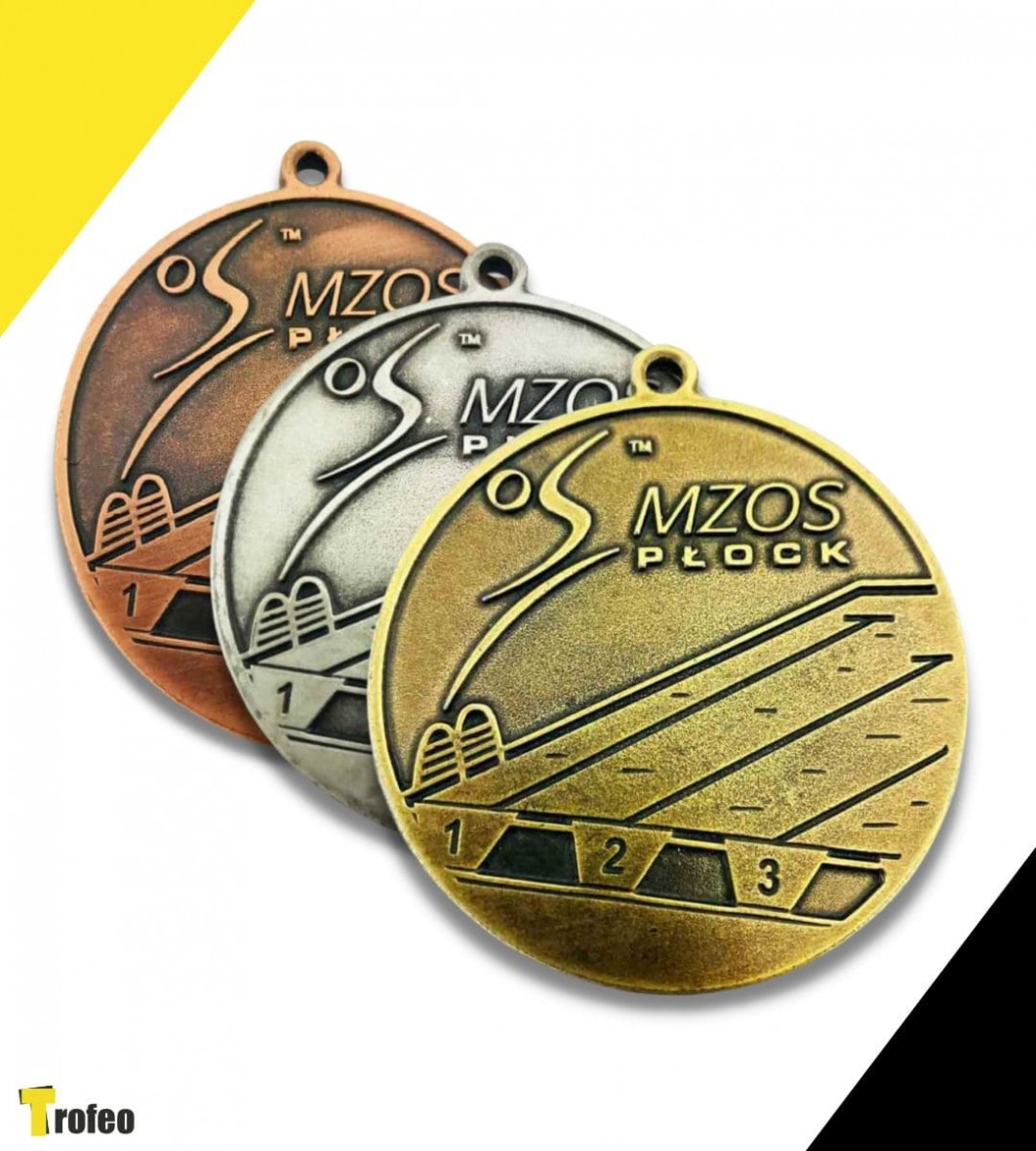Odlewane medale pływackie za I, II, III miejsce