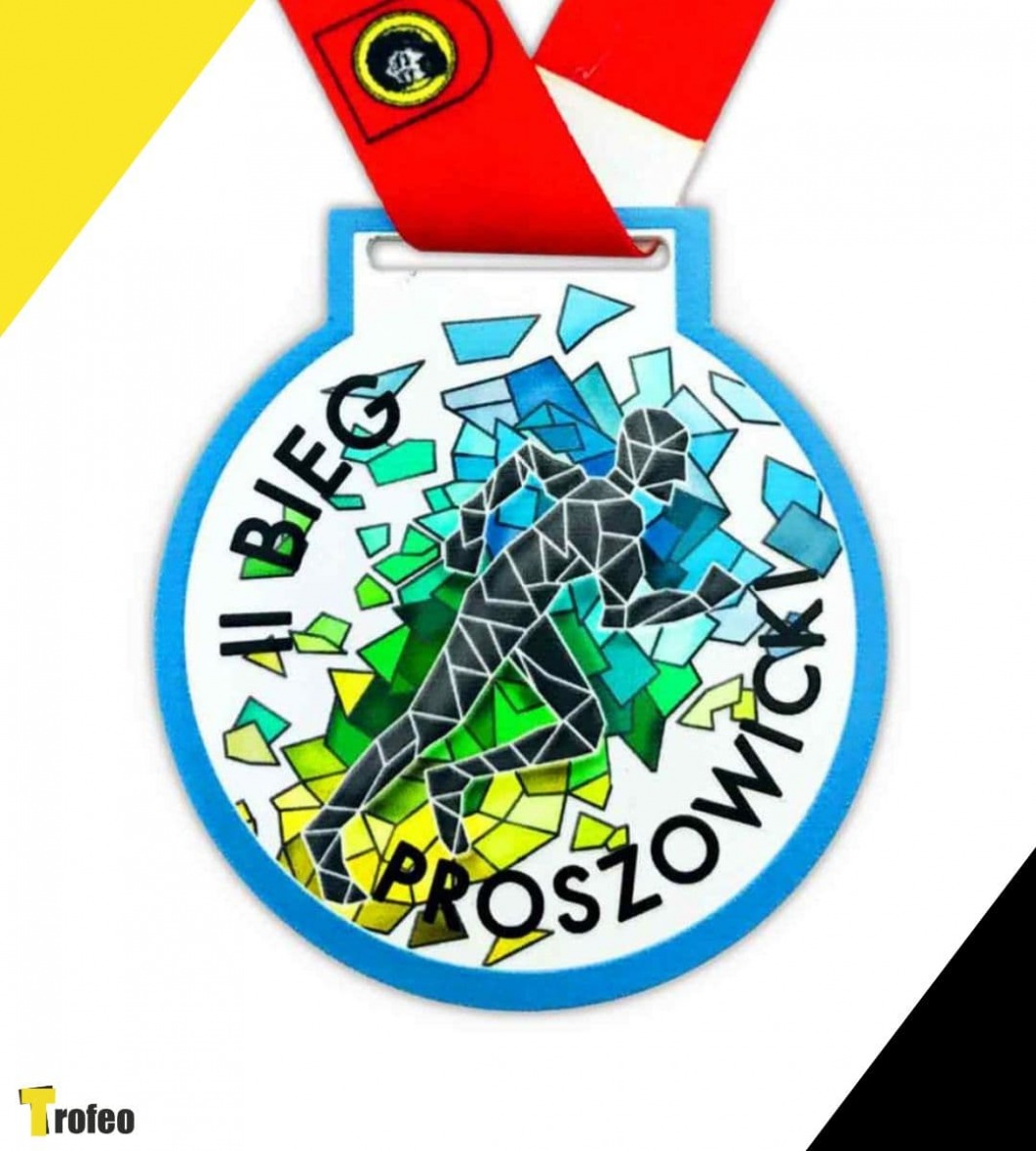 Metalowy medal biegowy z kolorowym nadrukiem